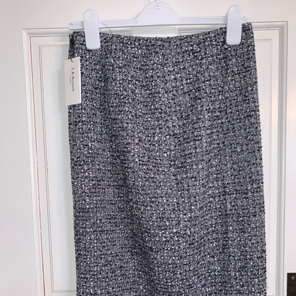 LK Bennett lightweight navy and white tweed skirt